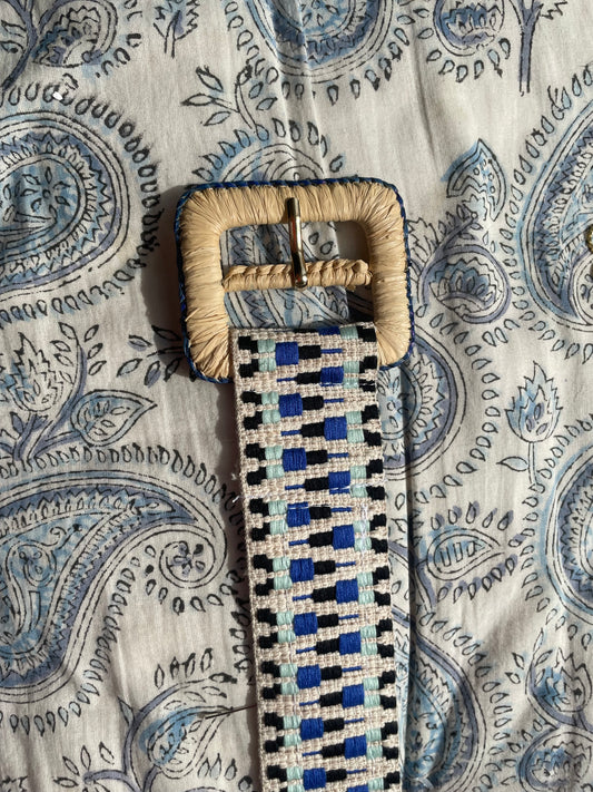 The Cordelia Belt - square rattan buckle